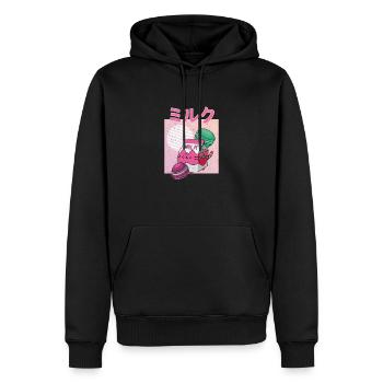 Japan Japanisch Getränk Erdbeere Milkshake - Männer Premium Bio Hoodie - Schwarz - Vorne - Nico (187cm)