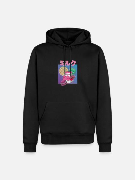 Japan Japanese Drink Strawberry Milkshake - Men’s Premium Organic Hoodie - black