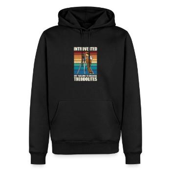 Géodésie Formation de géodésie - Sweat à capuche Premium bio Homme - noir - Devant - Nico (187cm)