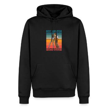 Géodésie géodésique Profession - Sweat à capuche Premium bio Homme - noir - Devant - Nico (187cm)
