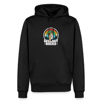 Géologie Géologue Pierres Profession de marteau Dicton - Sweat à capuche Premium bio Homme - noir - Devant - Nico (187cm)