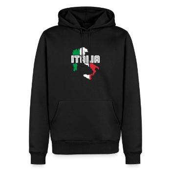 Italie Drapeau italien Couleurs nationales - Sweat à capuche Premium bio Homme - noir - Devant - Nico (187cm)