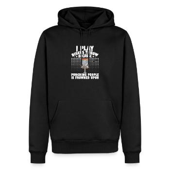 Throwing Disc Golf Disc Gold Player Frisbee Sport - Men’s Premium Organic Hoodie - black - Front - Nico (187cm)