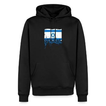 Israël Jérusalem couleurs nationales Judaïsme - Sweat à capuche Premium bio Homme - noir - Devant - Nico (187cm)