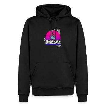 Astronomy Science Telescope Hobby Stars - Sweat à capuche Premium bio Homme - noir - Devant - Nico (187cm)