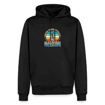 Télescope École de physique Astronomie Étoiles - Sweat à capuche Premium bio Homme - noir - Devant - Nico (187cm)