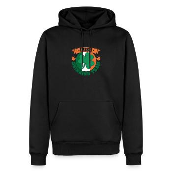 Origine irlandaise Drapeau de l'Irlande Trèfle vert - Sweat à capuche Premium bio Homme - noir - Devant - Nico (187cm)