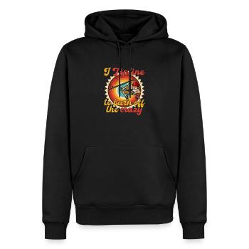 Tyrolienne, Tyrolienne, Tyrolienne, Forêt, Loisirs, Montagnes - Sweat à capuche Premium bio Homme - noir - Devant - Nico (187cm)