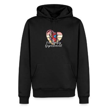 Santé Cardiologie Profession Heart Arut Education - Sweat à capuche Premium bio Homme - noir - Devant - Nico (187cm)