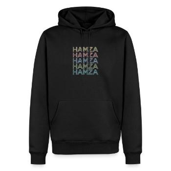 Yoga Symbol Hand Hamsa Yogi Lehrer Buddha - Männer Premium Bio Hoodie - Schwarz - Vorne - Nico (187cm)