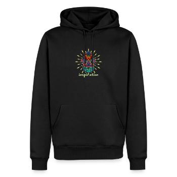 Main de Hamsa Talisman Yoga Protection Bouddha - Sweat à capuche Premium bio Homme - noir - Devant - Nico (187cm)