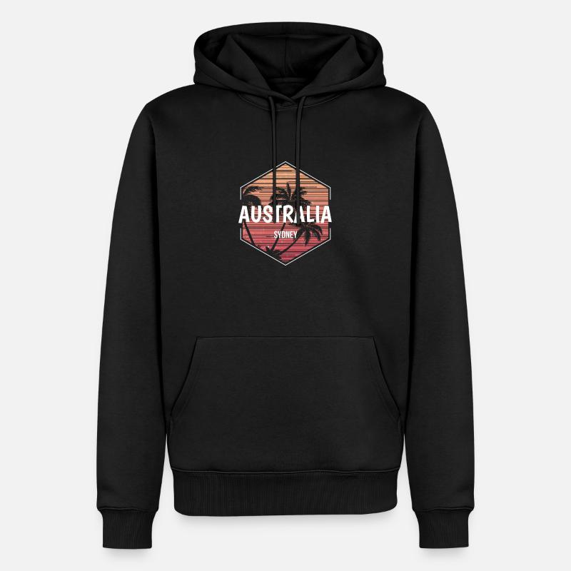 Sydney Australie Beach Vacances Souvenir - Sweat à capuche Premium bio Homme - noir
