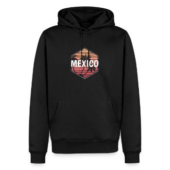 Souvenir de vacances à la plage à Mexico - Sweat à capuche Premium bio Homme - noir - Devant - Nico (187cm)