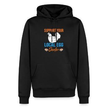 Support Your Local Egg Dealer Vintage Eierhändler - Männer Premium Bio Hoodie - Schwarz - Vorne - Nico (187cm)