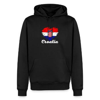 Balkan Urlaub Kroatien Zagreb Herkunft Spruch - Männer Premium Bio Hoodie - Schwarz - Vorne - Nico (187cm)