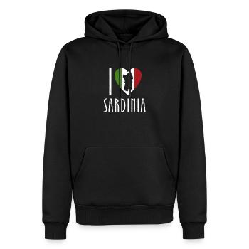 Italien Sommer Mittelmeer Sardinien Bella - Männer Premium Bio Hoodie - Schwarz - Vorne - Nico (187cm)
