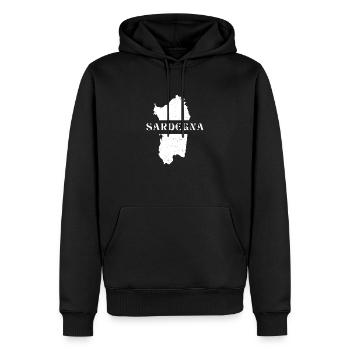 Italie Sardaigne Île Vacances Dicton Méditerranée - Sweat à capuche Premium bio Homme - noir - Devant - Nico (187cm)