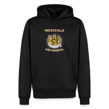 Matzo Kosher Pessah Israël Cuisine Culture - Sweat à capuche Premium bio Homme - noir - Devant - Nico (187cm)