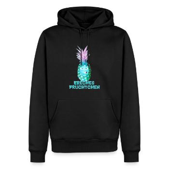 Freches Früchtchen, Ananas,Obst - Männer Premium Bio Hoodie - Schwarz - Vorne - Nico (187cm)
