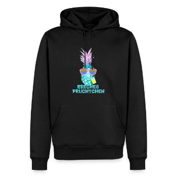 Freches Früchtchen, Ananas,Obst, Urlaub - Männer Premium Bio Hoodie - Schwarz - Vorne - Nico (187cm)