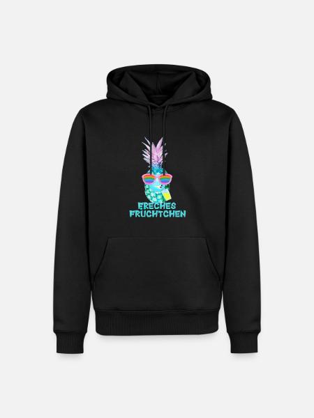 Freches Früchtchen, Ananas,Obst, Urlaub - Männer Premium Bio Hoodie - Schwarz