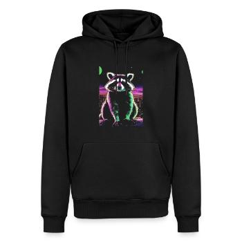 raccoon,comic,urban, watercolor, colorful,city - Men’s Premium Organic Hoodie - black - Front - Nico (187cm)
