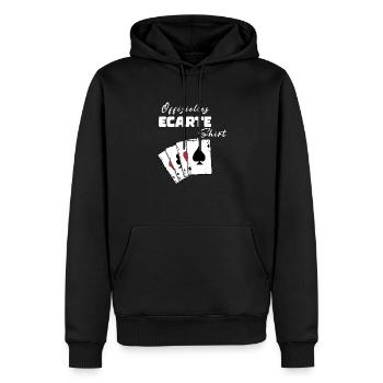 Chemise officielle Ecarte - Sweat à capuche Premium bio Homme - noir - Devant - Nico (187cm)