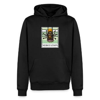 Faultier Fitness Yoga Namaste Meditation Zen - Männer Premium Bio Hoodie - Schwarz - Vorne - Nico (187cm)