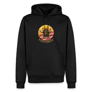 Faultier Namaste Yoga Buddha Meditation Zen - Männer Premium Bio Hoodie - Schwarz - Vorne - Nico (187cm)
