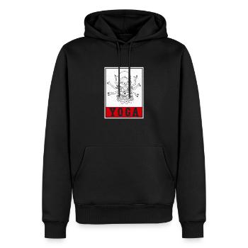 Niedlich Yoga Lotus Namaste Buddha Yogalehrer - Männer Premium Bio Hoodie - Schwarz - Vorne - Nico (187cm)