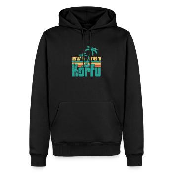 Griechische Flagge Balkan Athen Hellenisch Korfu - Männer Premium Bio Hoodie - Schwarz - Vorne - Nico (187cm)