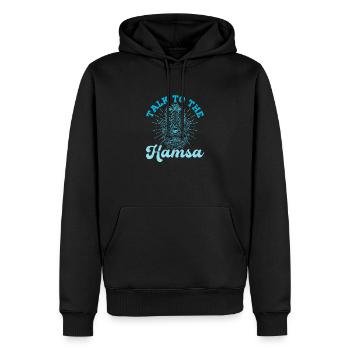 Hamsa Eye Hand Talisman Yoga Fluchschutz - Männer Premium Bio Hoodie - Schwarz - Vorne - Nico (187cm)
