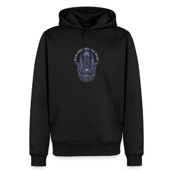 Hamsa Eye Talisman Fluchschutz Yoga Hindu - Männer Premium Bio Hoodie - Schwarz - Vorne - Nico (187cm)