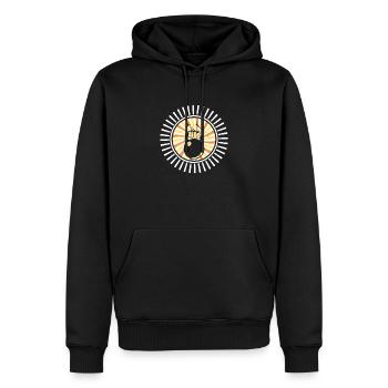 Kettlebell Hantel Barbell Gym Sportler Fitness - Männer Premium Bio Hoodie - Schwarz - Vorne - Nico (187cm)