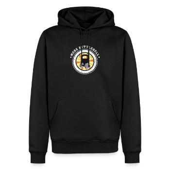 Kettlebell Muskelaufbau Fitness Hantel Sport - Männer Premium Bio Hoodie - Schwarz - Vorne - Nico (187cm)