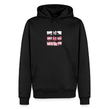 Monte Carlo Vacances Souvenir Abstrait Artistique - Sweat à capuche Premium bio Homme - noir - Devant - Nico (187cm)