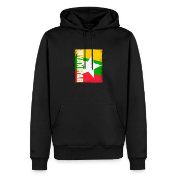 Burmesisch Myanmar Asien Birma Flagge Reise - Männer Premium Bio Hoodie - Schwarz - Vorne - Nico (187cm)