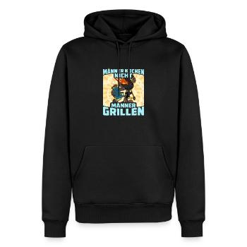 Barbecue BBQ Fleisch Grillen Soße Schmortopf - Männer Premium Bio Hoodie - Schwarz - Vorne - Nico (187cm)