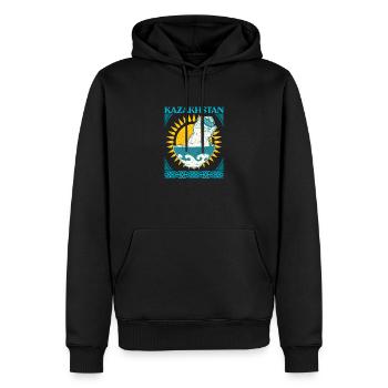 Kasachisch Flagge National Normaden Adler - Männer Premium Bio Hoodie - Schwarz - Vorne - Nico (187cm)
