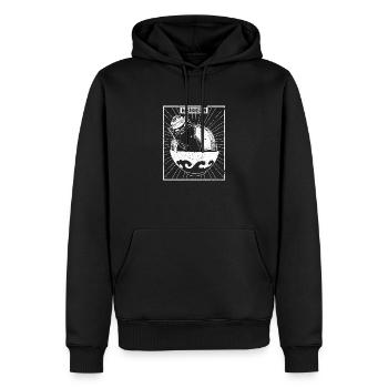 Kasachisch Kasachstan National Flagge Katze - Männer Premium Bio Hoodie - Schwarz - Vorne - Nico (187cm)