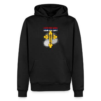 Serbien Serbe Balkan Orthodox Kreuz Glaube - Männer Premium Bio Hoodie - Schwarz - Vorne - Nico (187cm)
