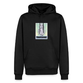 Welpe Musiker Musik Instrument Posaune - Männer Premium Bio Hoodie - Schwarz - Vorne - Nico (187cm)