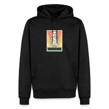 Welpe Musiker Musik Instrument Posaune - Männer Premium Bio Hoodie - Schwarz - Vorne - Nico (187cm)