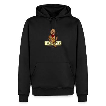 Hund Musik Konzert Musiker Posaune Trompete - Männer Premium Bio Hoodie - Schwarz - Vorne - Nico (187cm)