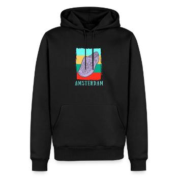 Niederlande Tourist Amsterdam Holzschuhe Schuhe - Männer Premium Bio Hoodie - Schwarz - Vorne - Nico (187cm)