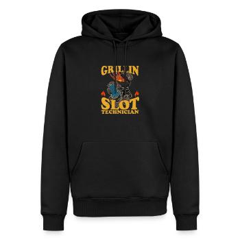 BBQ Grillen Fleisch Koch Vater Barbecue Grill - Männer Premium Bio Hoodie - Schwarz - Vorne - Nico (187cm)