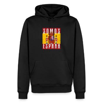 Spanien Madrid Flagge Reise Urlaub Europa - Männer Premium Bio Hoodie - Schwarz - Vorne - Nico (187cm)