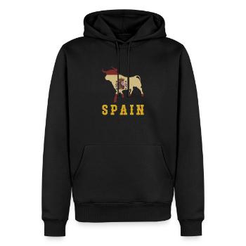 Spanisch Flagge Spanien Europa Reisen Madrid - Männer Premium Bio Hoodie - Schwarz - Vorne - Nico (187cm)