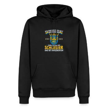 Schlesien Flagge Provinz Breslau Region Heimat - Männer Premium Bio Hoodie - Schwarz - Vorne - Nico (187cm)