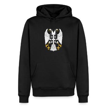 Serbe Serbien Adler Balkan Urlaub National Herkunf - Männer Premium Bio Hoodie - Schwarz - Vorne - Nico (187cm)